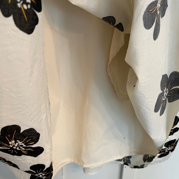 WHO WHAT WEAR charming blank and white Floral Long baby doll cotton dress - Picture 3 of 9